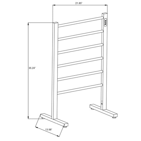 TW-AZ068CH - Kiln Series 6-Bar Stainless Steel Floor Mounted Electric Towel Warmer Rack in Polished Chrome