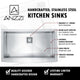 ANZZI Elysian Farmhouse Stainless Steel 32 in. 0-Hole Single Bowl Kitchen Sink in Brushed Satin