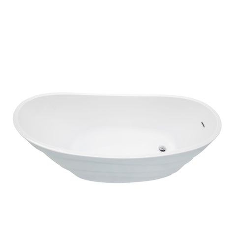 FT-AZ084 - ANZZI Stratus 5.6 ft. Acrylic Reversible Drain Freestanding Bathtub in Glossy White