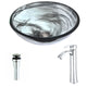 LSAZ054-095 - ANZZI Mezzo Series Deco-Glass Vessel Sink in Slumber Wisp with Harmony Faucet in Polished Chrome