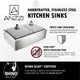 ANZZI Elysian Farmhouse Stainless Steel 33 in. 0-Hole 60/40 Double Bowl Kitchen Sink in Brushed Satin