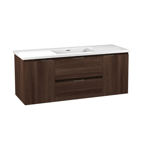 VT-CT48-DB - ANZZI ANZZI Conques 48 in W x 20 in H x 18 in D Bath Vanity in Dark Brown with Cultured Marble Vanity Top in White with White Basin