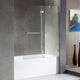 ANZZI 60 in. L x 32 in. W Right Drain Tub in White and 48 in. W x 58 in. H Frameless Hinged Tub Door in Polished Chrome Finish