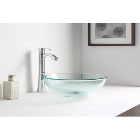 LS-AZ087 - ANZZI Etude Series Vessel Sink in Lustrous Clear