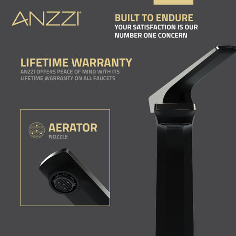 ANZZI Single Handle Single Hole Bathroom Vessel Sink Faucet With Pop-up Drain