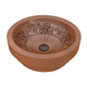 ANZZI Thessaly 17 in. Handmade Vessel Sink in Polished Antique Copper with Floral Design Interior