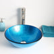 Arc Series Deco-Glass Vessel Sink in Lustrous Light Blue Finish