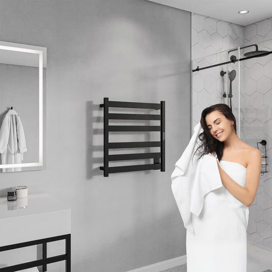 TW-AZ023MBK - ANZZI Note 6-Bar Stainless Steel Wall Mounted Towel Warmer in Matte Black