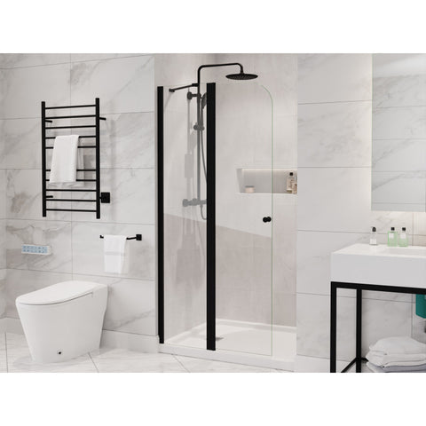 SD-AZ14-01MB - ANZZI Romance 72-in. x 33.5-in. Frameless Swinging Shower Door in Matte Black