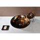 ANZZI Toa Series Deco-Glass Vessel Sink in Kindled Amber with Matching Chrome Waterfall Faucet