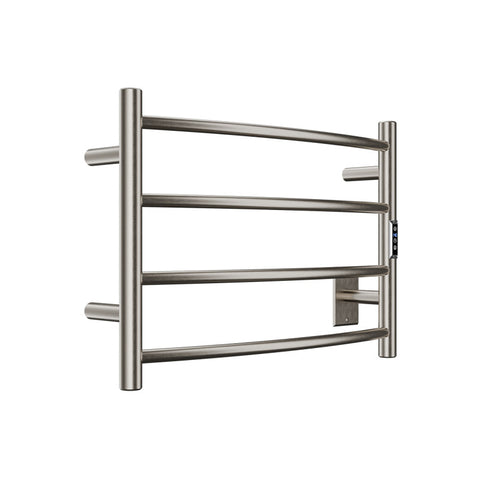 TW-AZ018BN - ANZZI Glow Series 4-Bar Wall Mounted Electric Plug-In Bathroom Towel Warmer Rack in Brushed Nickel Finish Stainless Steel