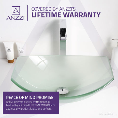 ANZZI Pendant Series Deco-Glass Vessel Sink in Lustrous Frosted