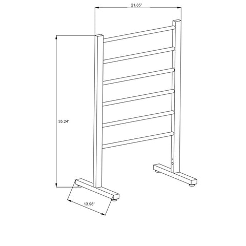 ANZZI Riposte Series 6-Bar Stainless Steel Floor Mounted Electric Towel Warmer Rack