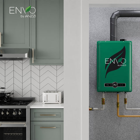 ANZZI ENVO Tankless Gas Water Heater (Up to 199,000 BTU), Copper Heat Exchanger, High-Flow Capacity, Anti-Freezing Protection, Energy Smart
