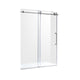 ANZZI Series 60 in. by 76 in. Frameless Sliding Shower Door in Brushed Nickel with Handle