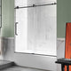 ANZZI 60 in. L x 32 in. W x 83 in. H Left Drain White Rectangular Tub with Frameless Sliding Tub Door in Matte Black Finish