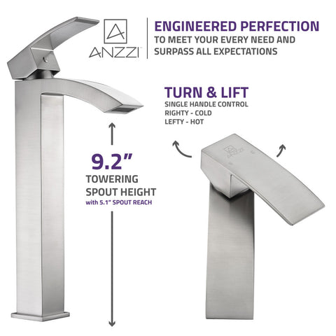 ANZZI Tutti Single Hole Single-Handle Bathroom Faucet