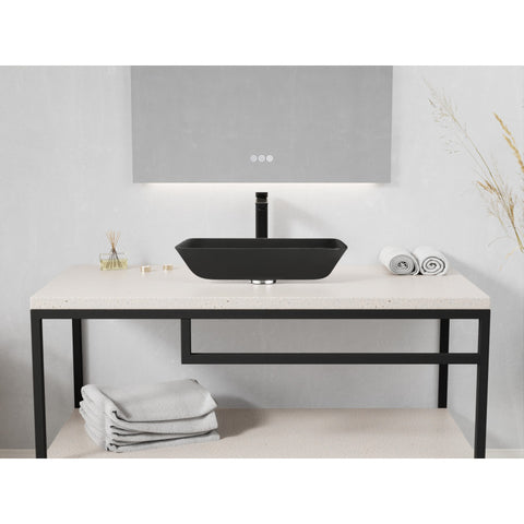 ANZZI Innovio Rectangle Glass Vessel Bathroom Sink