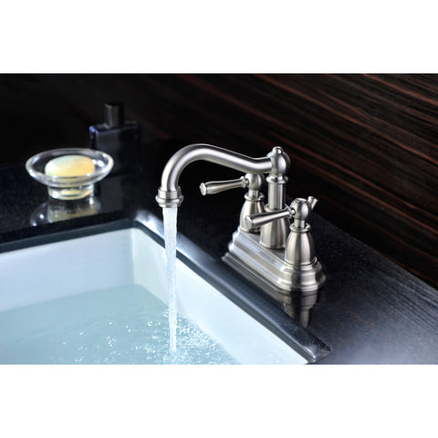 ANZZI Edge Series 4 in. Centerset 2-Handle Mid-Arc Bathroom Faucet in Brushed Nickel