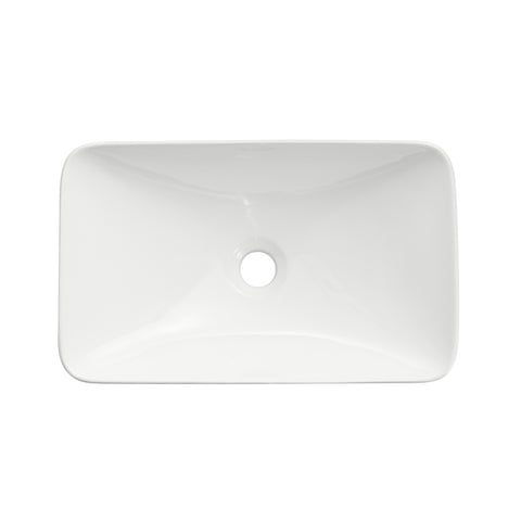 Aria Series 22 in. Ceramic Rectangular Vessel Bathroom Sink Basin in White