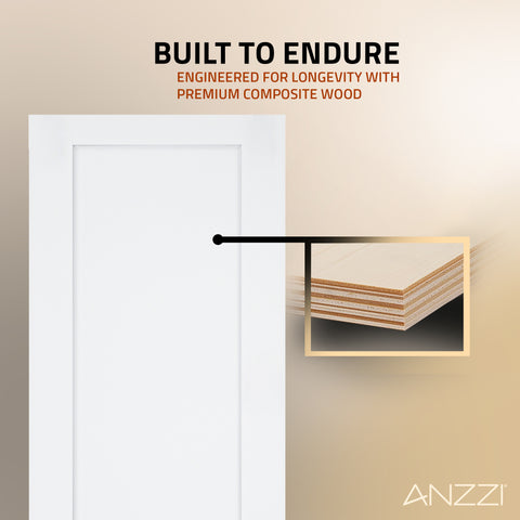 Cenote Series 36 in. x 84 in. Unfinished Ready-to-Stain MDF Interior Sliding Barn Door with Hardware Kit in Matte Black