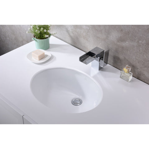 LS-AZ103 - ANZZI Pegasus Series 18.25 in. Ceramic Undermount Sink Basin in White