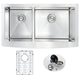 ANZZI ELYSIAN Series 36 in. Farm House 40/60 Dual Basin Handmade Stainless Steel Kitchen Sink