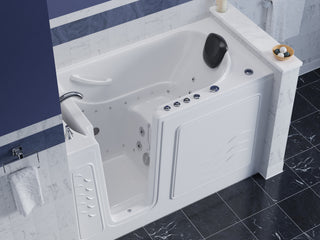 ANZZI Series 30 in. x 60 in. Left Drain Walk-In Whirlpool and Air Tub with Fast Drain in White and Smart Bidet Toilet