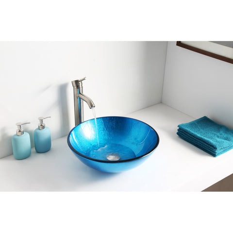 LS-AZ078 - ANZZI Arc Series Deco-Glass Vessel Sink in Lustrous Light Blue Finish