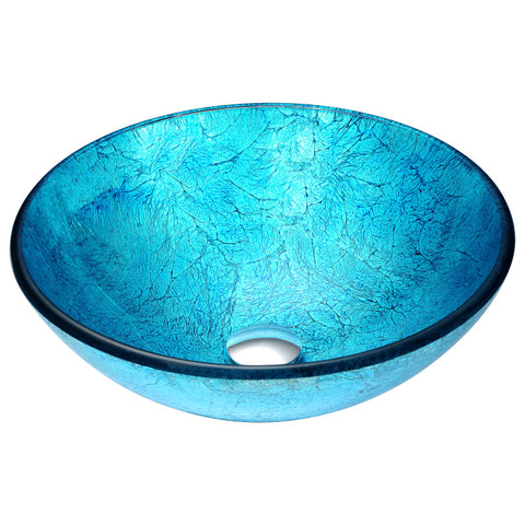 S120 - ANZZI Tereali Series Deco-Glass Vessel Sink in Blue Ice