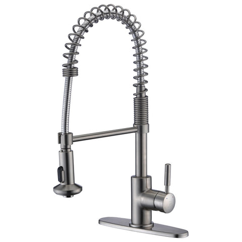 KF-AZ1673BN - ANZZI Eclipse Single Handle Pull-Down Sprayer Kitchen Faucet in Brushed Nickel