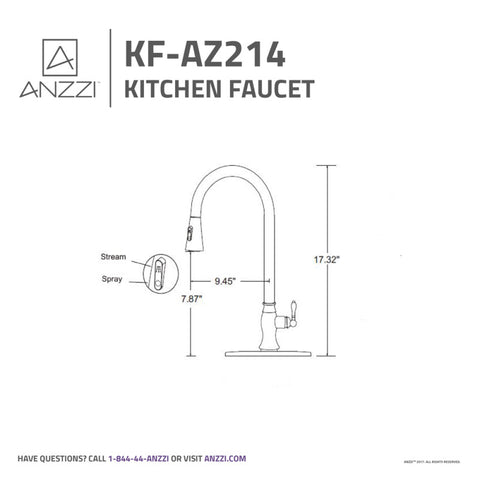 KF-AZ214ORB - Rodeo Single-Handle Pull-Out Sprayer Kitchen Faucet in Oil Rubbed Bronze