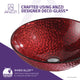 ANZZI Rhythm Series Deco-Glass Vessel Sink in Lustrous Red