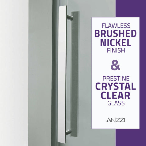 ANZZI Stellar Series 48 in. x 76 in. Frameless Sliding Shower Door with Handle