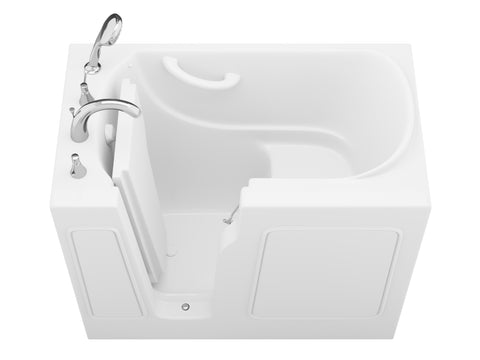 ANZZI Value Series 26 in. x 46 in. Left Drain Quick Fill Walk-in Soaking Tub in White