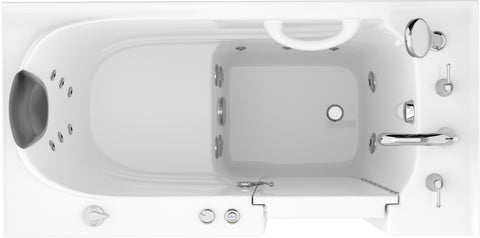 53 - 60 in. x 26 in. Right Drain Whirlpool Jetted Walk-in Tub in White