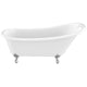 ANZZI 67.32” Diamante Slipper-Style Acrylic Claw Foot Tub in White