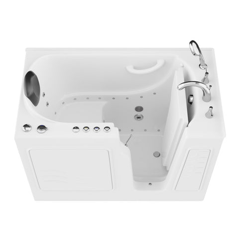 AZ2952RWD - ANZZI Coupe Series 29 in. x 52 in. Right Drain Quick Fill Walk-In Whirlpool and Air Tub with Powered Fast Drain in White