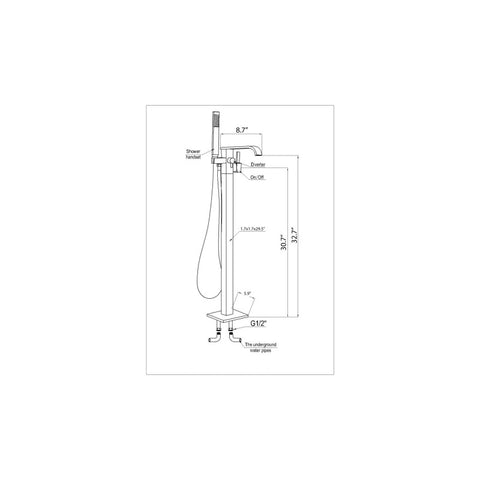 ANZZI Angel 2-Handle Claw Foot Tub Faucet with Hand Shower