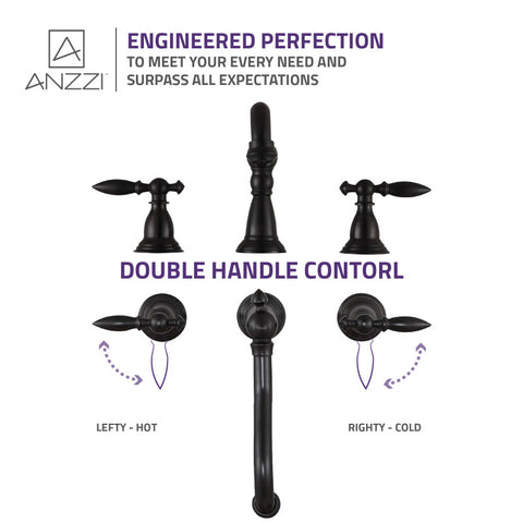 ANZZI Patriarch 8" Widespread Bathroom Sink Faucet in Oil Rubbed Bronze