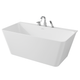 Vault Series 67 in. x 32 in. Flat Bottom Acrylic Freestanding Soaking Bathtub with Center Drain, Chrome Faucet