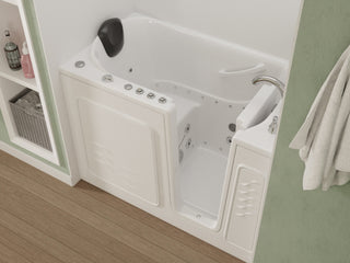 ANZZI 52 in. x 30 in. Right Drain Combination Jetted Bathtub in White with Rounded Toilet and Soft Close Lid