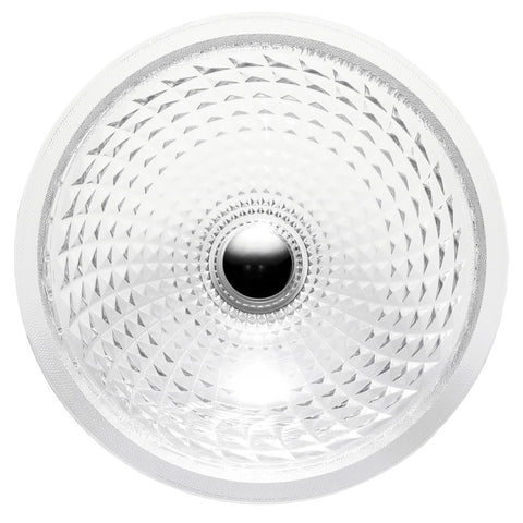 ANZZI Diamante Round Clear Glass Vessel Bathroom Sink with Faceted Pattern