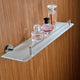 Caster Series Glass Shelf in Brushed Nickel
