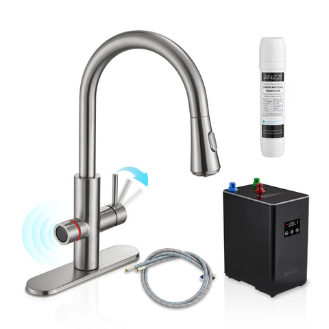 Sunset 4-in-1 Single Handle 17.5 in. Faucet for Instant Hot Water Dispensor with Boiler Tank and Filter