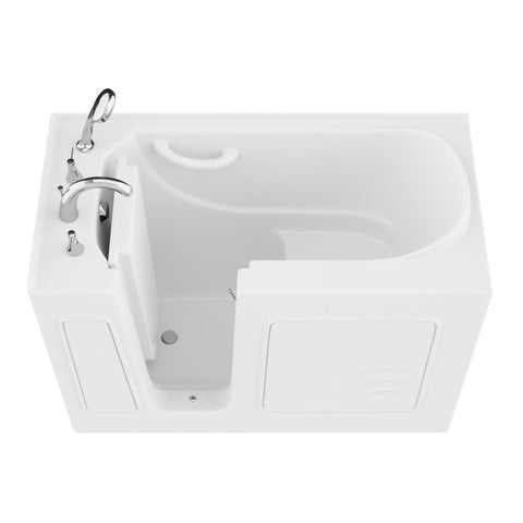 ANZZI 26 in. x 53 in. Left Drain Quick Fill Walk-In Soaking Tub in White