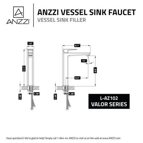 ANZZI Valor Single Hole Single-Handle Bathroom Faucet