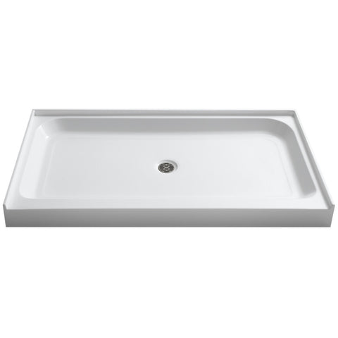 SB-AZ03CD - ANZZI Tier 32 x 60  in. Center Drain Single Threshold Shower Base in White