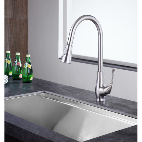 KF-AZ217BN - ANZZI Meadow Single-Handle Pull-Out Sprayer Kitchen Faucet in Brushed Nickel