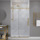 ANZZI Series 48 in. x 76 in. Frameless Shower Door with Sliding in Brushed Gold with Tsunami Guard Tempered Clear Glass